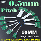 1-10Set FFC/FPC Adapter Board 0.5mm Pitch 60mm Length FFC Cable 6P 8P 10P 12P 14P 20P 24P 30P 40PIN Soldered Connector