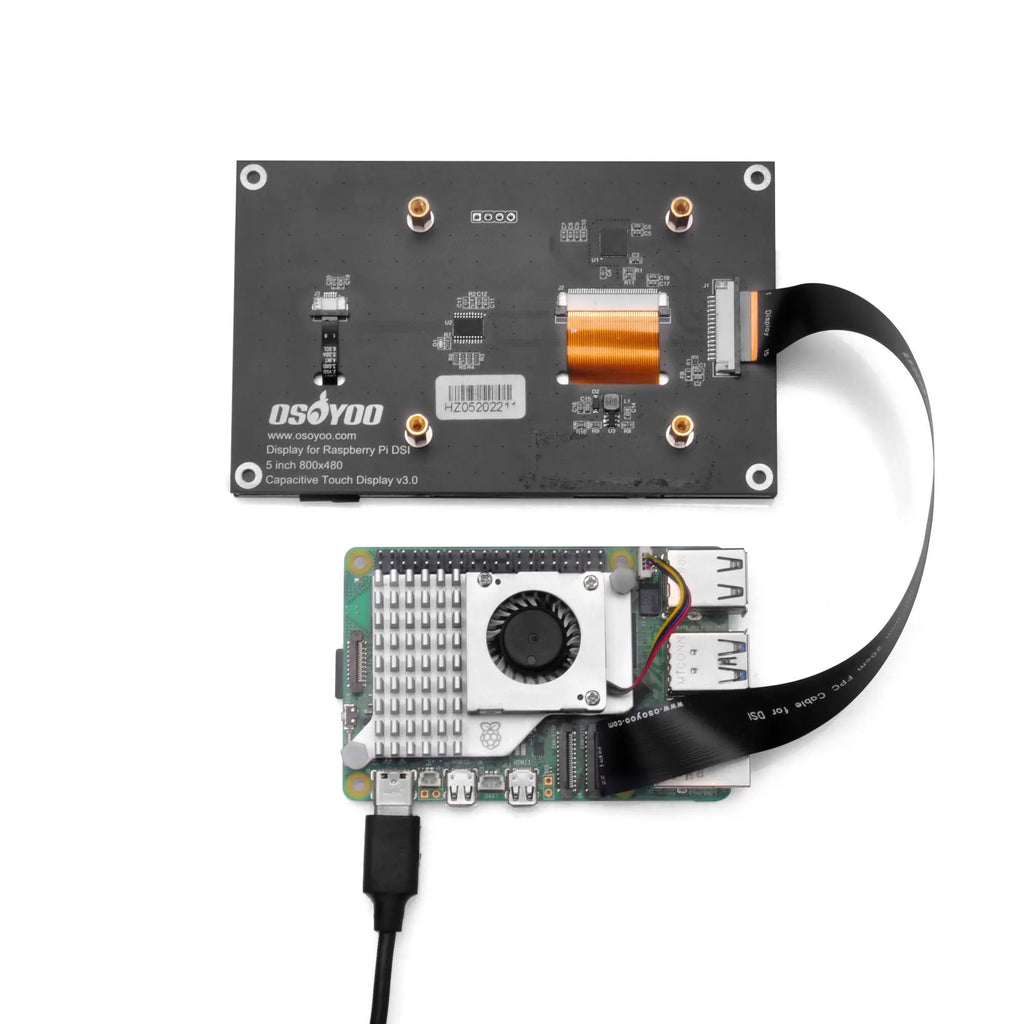 OSOYOO 5 Inch IPS Capacitive Touch Screen RPi5 DSI LCD Display Monitor 800x480 Resolution for Raspberry Pi 5 4 2 3 3B+