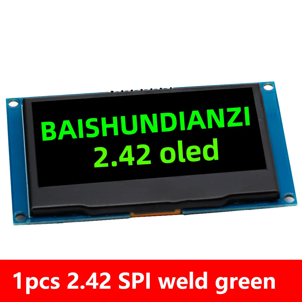 GREAT IT  2.42" 2.42 inch LCD Screen White BLUE 128x64 OLED Display Module IIC I2C SPI Serial for C51 SPD0301