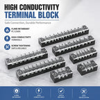 TB1503 TB2503 TB4512 Screw Terminal Block Barrier Strip 15A 25A 45A Wire Connector with Flame Retardant PC Cover for DIN Rail