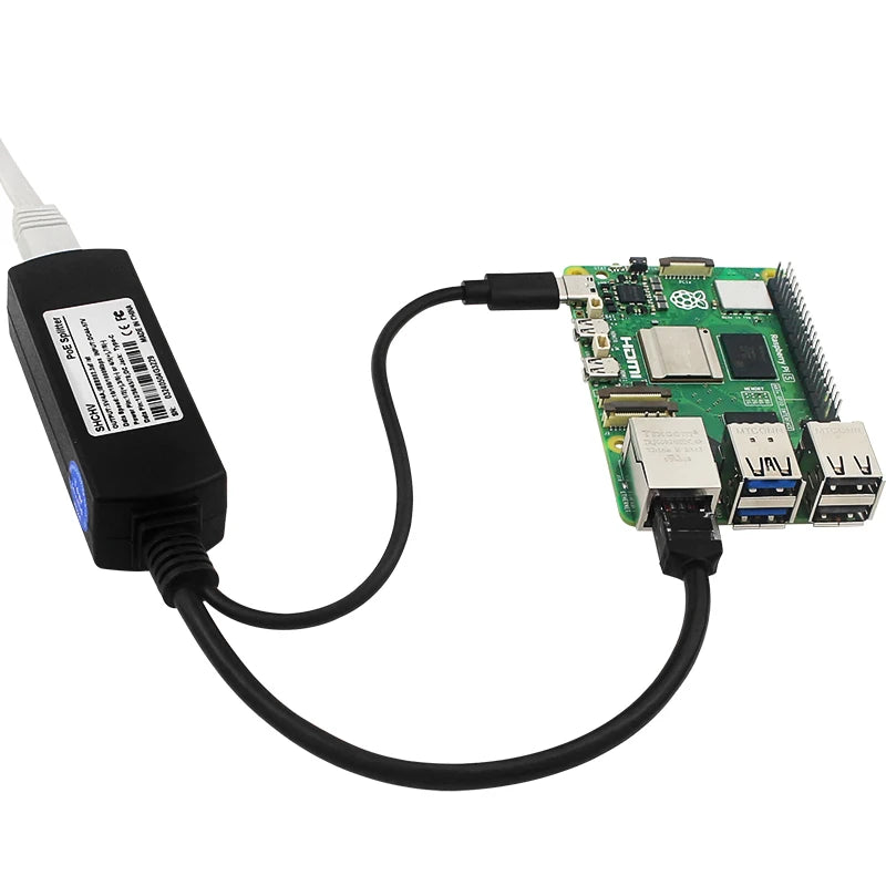 Raspberry Pi 5 Type-C USB PoE Separator 5V 4A 1000MB Network Gigabit Splitter Type C Connector For Raspberry Pi 5