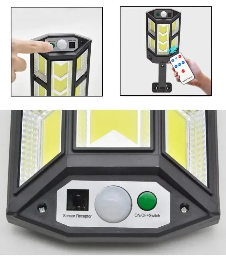 Newest Powerful Solar Lights Outdoor Solar Lamp Of Motion Sensor 4 Mode Waterproof IP65 Solar Garden Light Street Yard Lantern