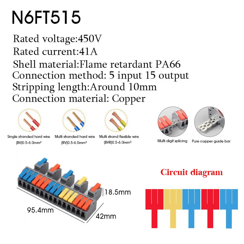 1/5PCS Wire Connector Electrical Cable Led Connectors Mini Terminals Blocks Quick Wiring Push-in Docking Butt Electrician Tools