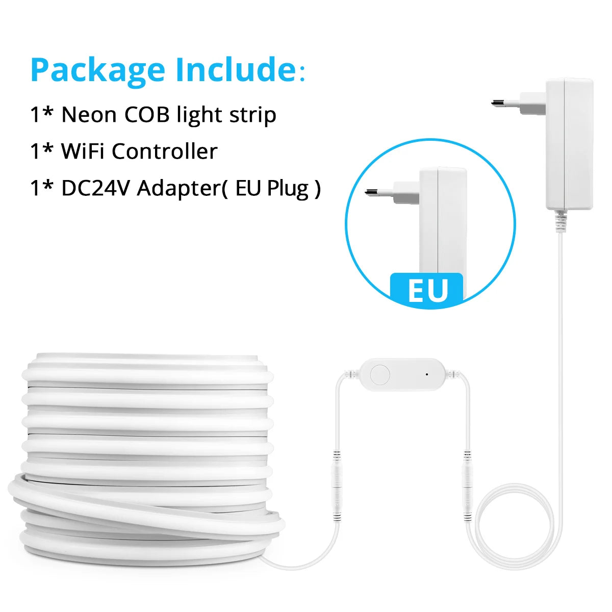 Tuya Alexa WIFI COB LED Strip Light Dimmable 280LEDs/M Neon Lights Waterproof Pure Silicone Tube for Kitchen Room Garden Decor
