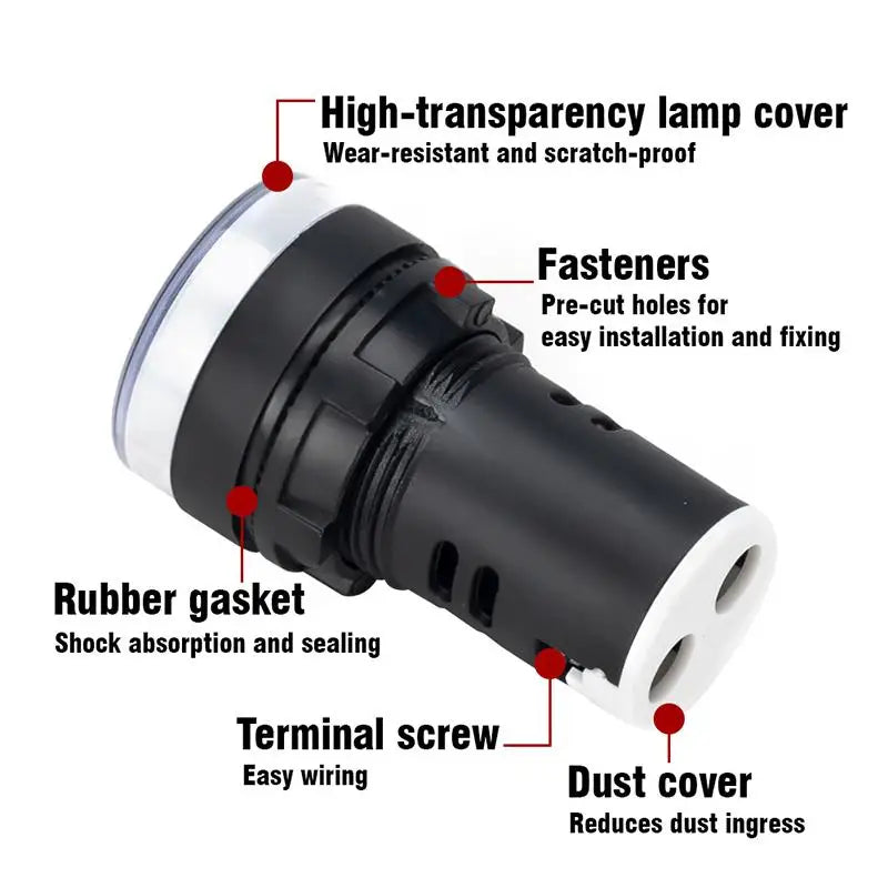 Indicator Signal Lamp Light AD16-22DS 22mm Panel Mount DC 12V 24V 110V 220V 380V Red Green Yellow Blue White LED Bulbs 20mA