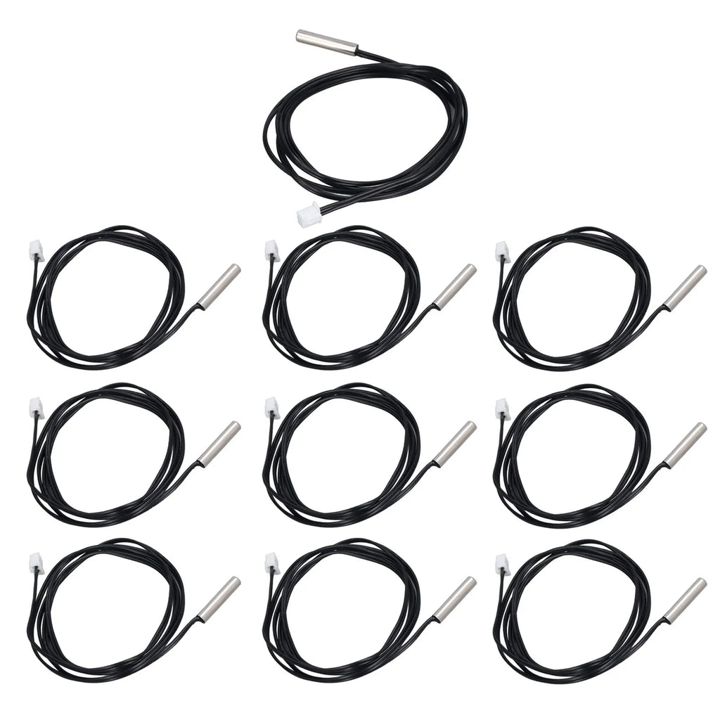 10Pcs Thermistor Sensor NTC Temp Temperature Probe 5x25mm Cylindrical Head for Measuring10K B3950