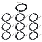 10Pcs Thermistor Sensor NTC Temp Temperature Probe 5x25mm Cylindrical Head for Measuring10K B3950