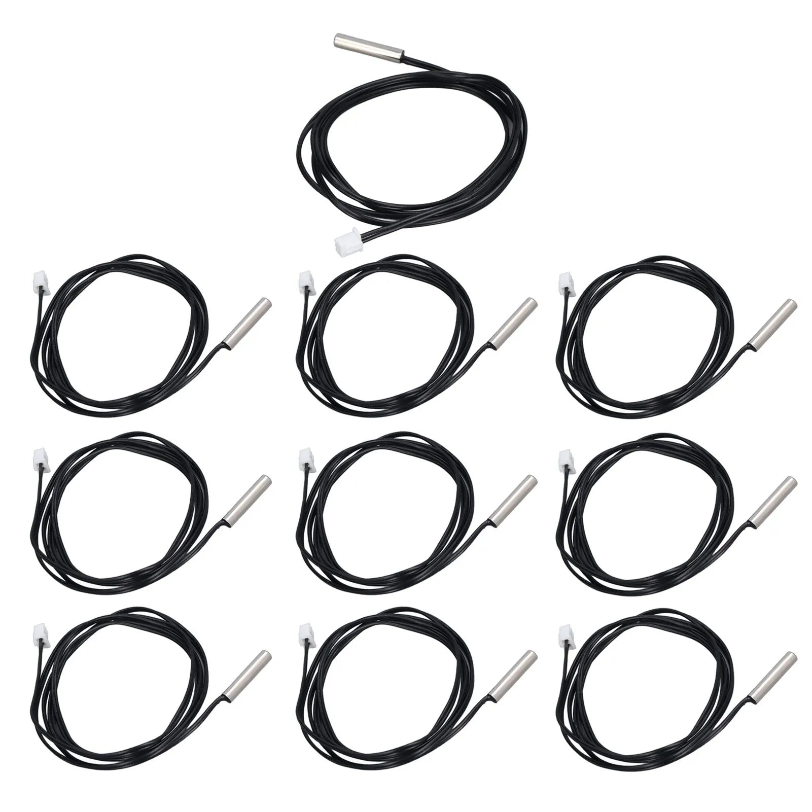 10Pcs Thermistor Sensor NTC Temp Temperature Probe 5x25mm Cylindrical Head for Measuring10K B3950