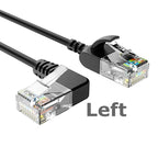 90 Degree Angled, Flexible Slim & Ultra Thin Cat6 Rj45 Ethernet Patch LAN Cord up to High Speed 10Gbps 550MHz for PC, Router