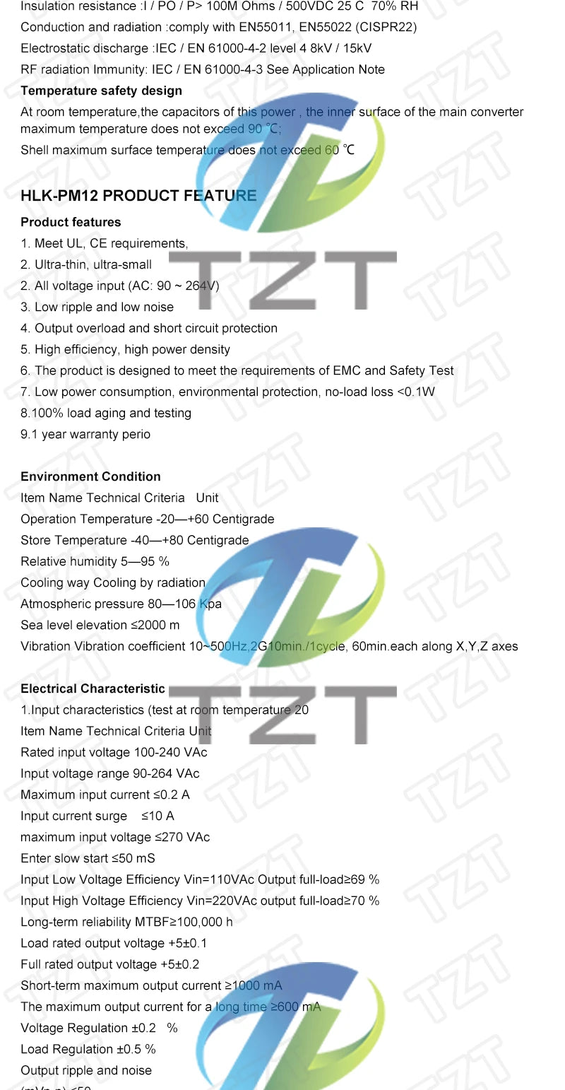 GREATZT HLK-PM01 HLK-PM03 HLK-PM12 AC-DC 220V to 5V/3.3V/12V Mini Power Supply Module Intelligent Household Switch HLK-5M05