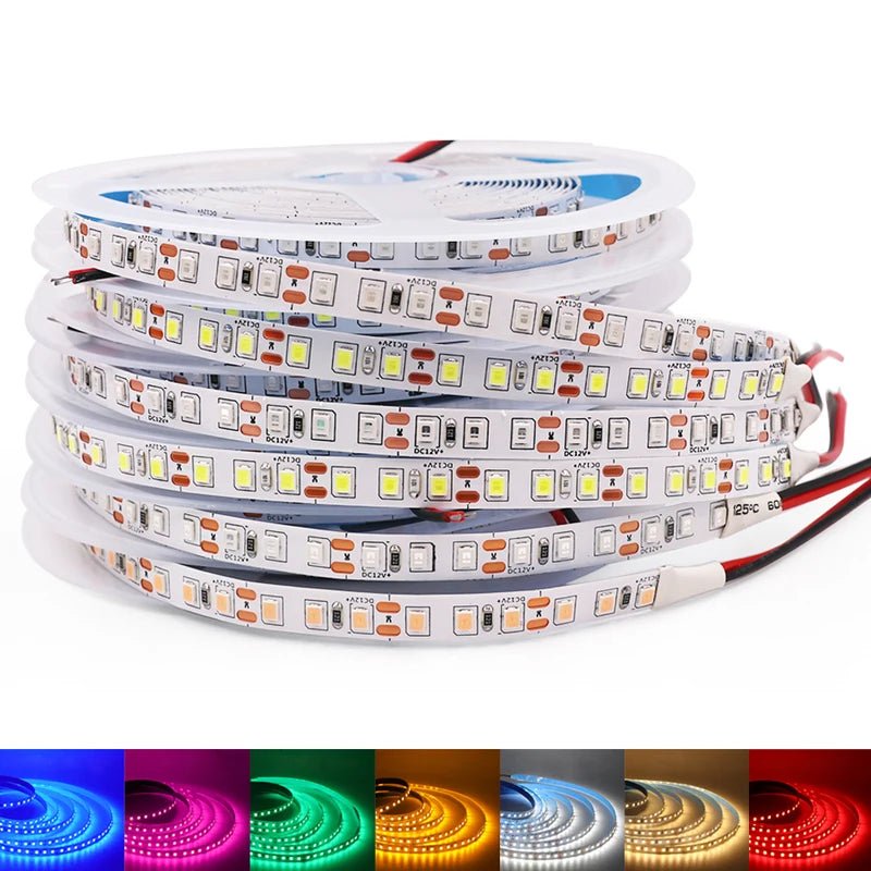 5V 12V 24V 2835 Led Strip 5m 300/600/2400 Pixels Led Tape SMD 3528 Fiexible Light Bar Strips Under Cabinet Lighting Backlight