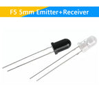 10Pairs F3 3mm F5 5mm 940nm LEDs Infrared Emitter and IR Transmitter Receiver Diode Diodes 301A Infrared to tube For Arduino