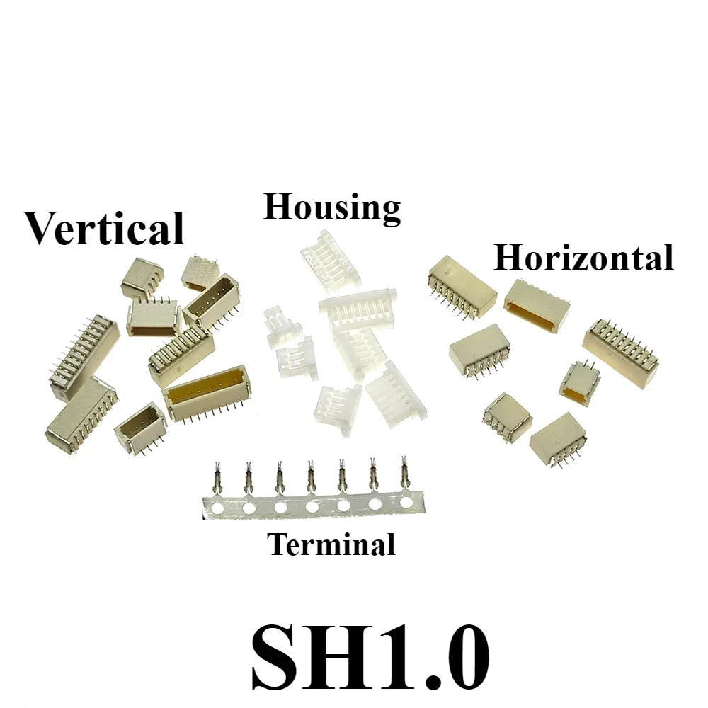 10sets Sh1.0 Jst1.25 Ph2.0 Xh2.54 Sh/jst/zh/ph/xh Horizontal / Vertical Smd Pin Header + Housing + Terminal Set 2.54mm