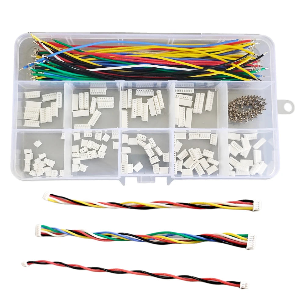 Mini JST MX 1.25mm Pitch Connector Kit 2-10 Pin Female Housing with Pre-Crimped 28AWG Silicone Wire Cable