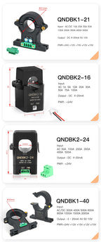 Hall Effect Current Transducer Sensor QNHCK2-16 DC 10A 20A 30A 50A 100A 2.5V±2V 2.5V±0.625V Split Core Current Sensor Clamp On