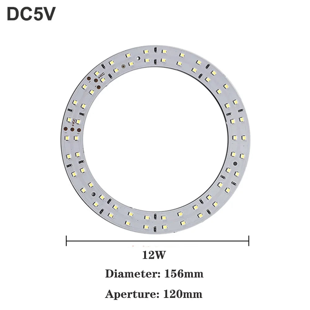 1pcs DC5V Dimmable SMD5730/2835 Led Ring White Color Lamp Bead 10W 12W LED Light Board White Warm Light with 2M cable