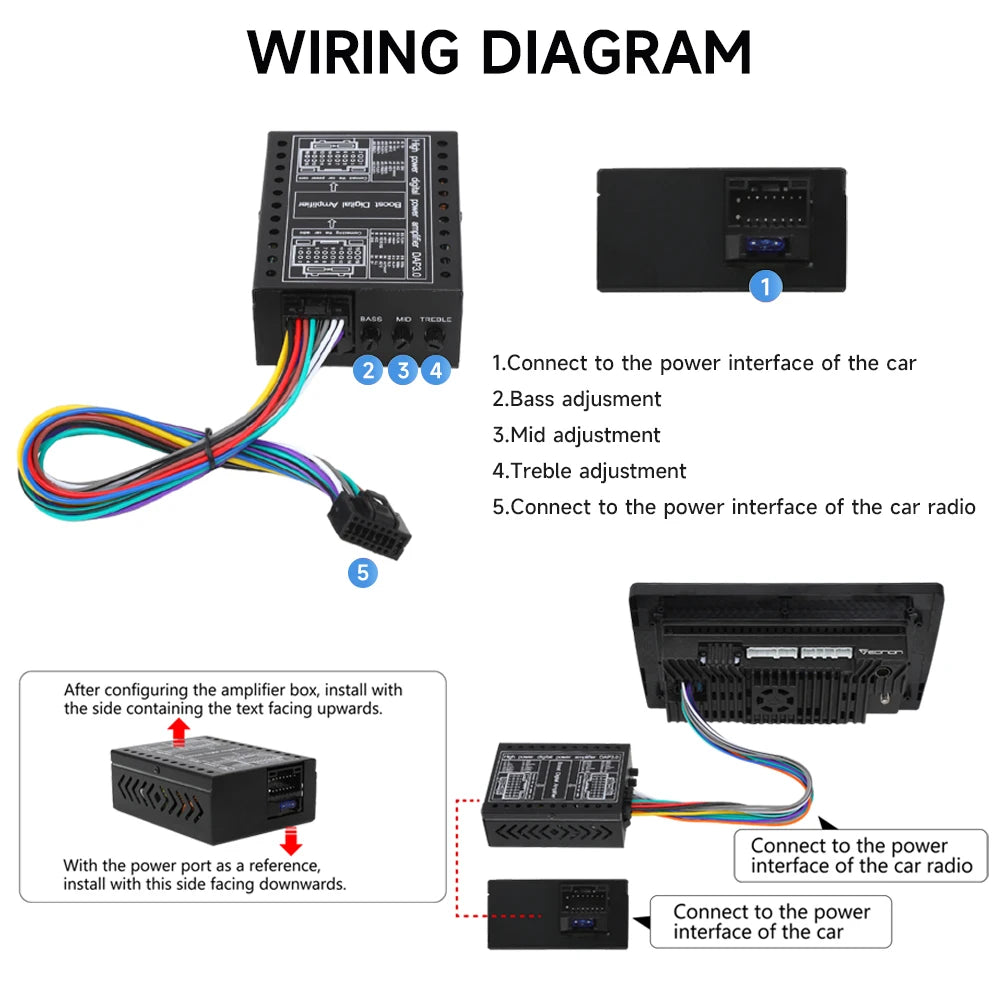 HIFI Car DSP Amplifier Lossless Modified Speakers 4*60W for Android Car Radio Stereo Car Sound Upgrade Audio Signal Processor