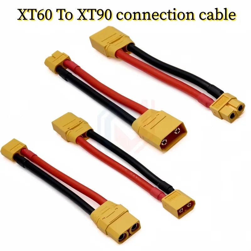 XT90 to XT60 Connection Cable Male-To-Female Adapter Wire 10AWG Silicone Wire Model Aircraft Power Charger