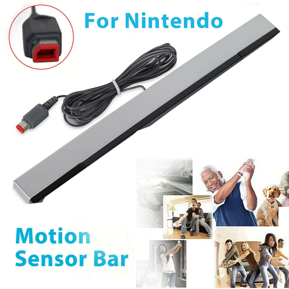 Plug & Play Wired Sensor Bar For Nintendo Wii & Wii U Controller Wired IR Infrared Ray Inductor Sensor Bar For Nintendo Game