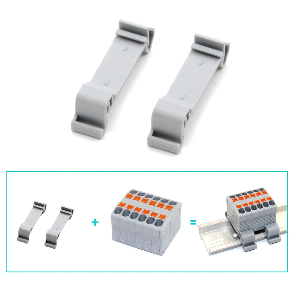 Wire Electrical Connectors Wire Push-in Terminal Block multiple in multiple out Connector Mount On Din Rail with fixing Hole