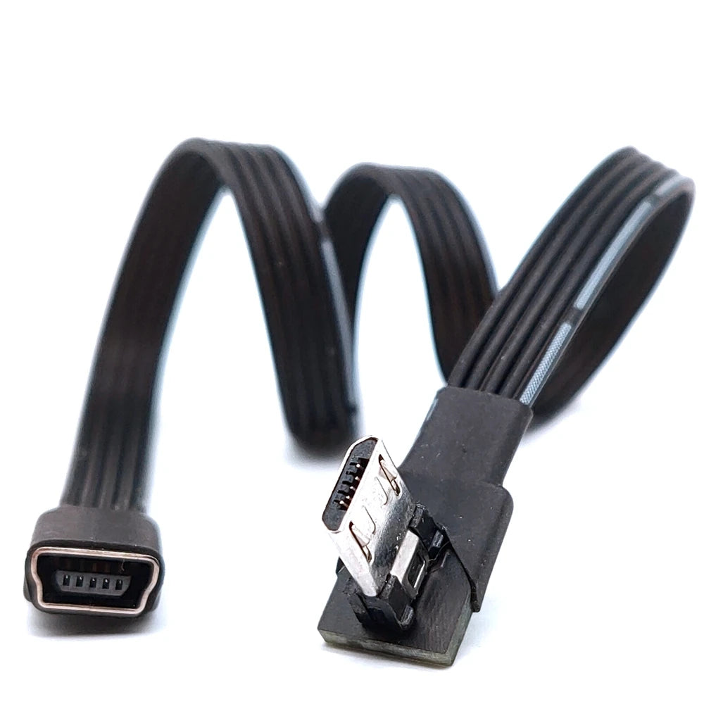 0.1M0.2M0.5M1M mini USB female to micro revolving connector, dash cam adapter cable, T-shaped port to Android navigation extensi