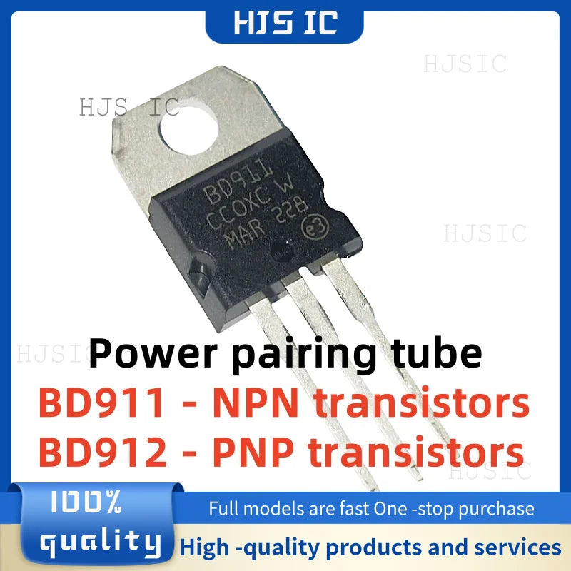 10PCS~20PCS NEW 100% quality BD911 BD912 TO-220 15A 100V Darington Transistor BD911-NPN BD912-PNP Power pairing tube electronics