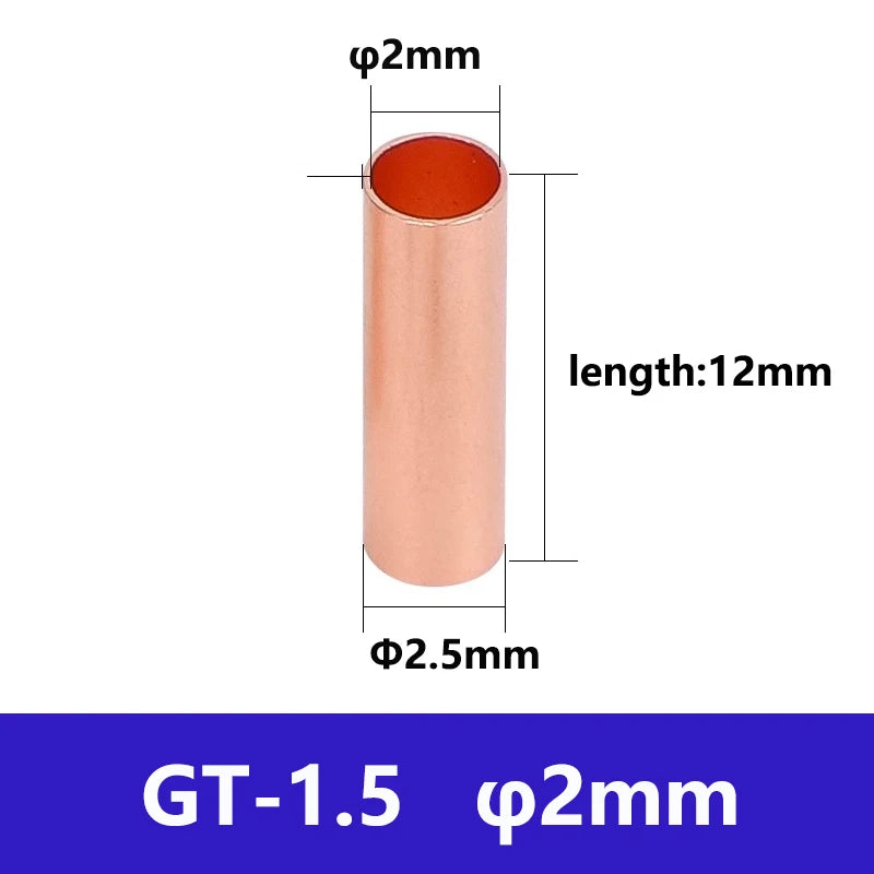 Copper Connecting Pipe GT Small Copper Tube Cable Intermediate Joint Cold Pressed Wire Crimping Terminal Quick Docking Connector