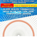 20Pcs Glass Sealed Thermistor Resistor NTC MF58 3950 B 5% 5K 10K 15K 50K 100K 200K 500K Ohm Induction Cooker Temperature Sensor