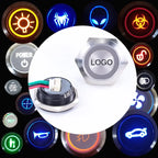 RGB Led Push Button Switch With Wire Custom Pattern Car DIY Waterproof Led Momentary 19/22/25/30 mm Self Reset 12v Symbol Signal