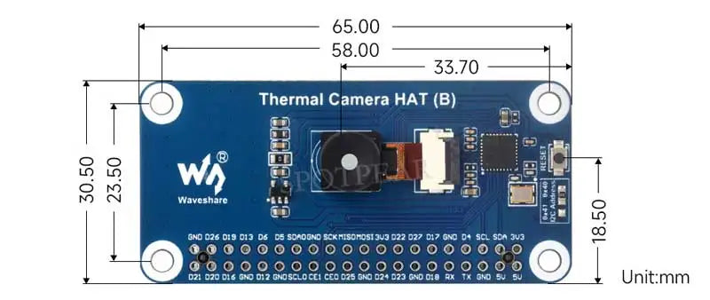 Raspberry Pi IR Array Thermal Imaging Camera Far infrared 80×62 Pixels 45/90 Degree FOV