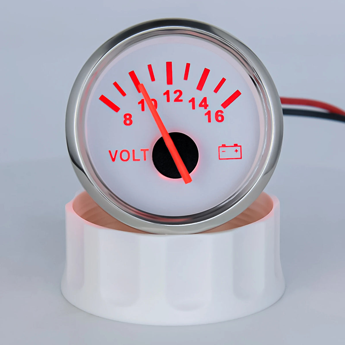 52mm Volt Gauge Marine Auto Voltmeter Universal 8-16V Waterproof Gauge Car Boat Instrument Red Backlight 12V Car Voltage Gauge