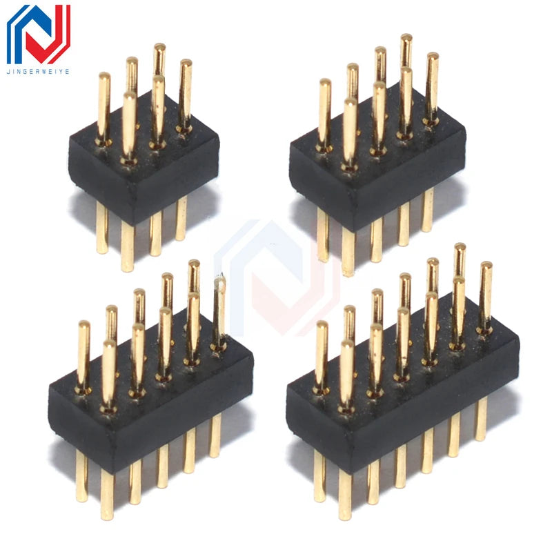 5Pcs 1.27mm Pitch Round Hole Pin Header Male Female Single Double Row Pin Gold Plated 2P 3P 4P-6Pin PCB Board Connector
