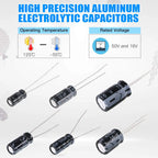 15 Values Electrolytic Capacitor Assortment Kit, 270Pcs 0.1uF to 470uF Aluminum Electrolytic Capacitors Set