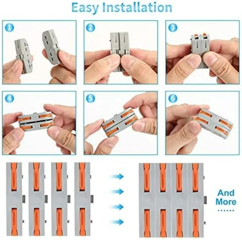 Quick Wire Connectors Multi-circuit Splicing Butt Fast Electrical Connector Universal Push-in Lever Nuts Cable Terminal Block