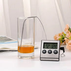Wireless Digital Food Thermometer with Remote for Kitchen Oven BBQ Grill - Manual Set Temperature Probe Meat Timer