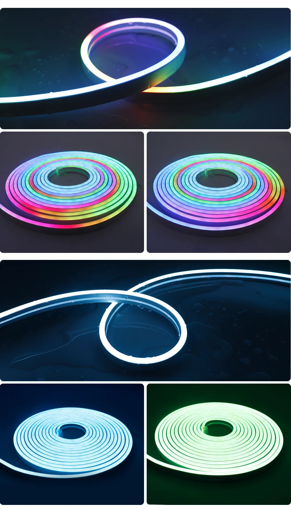 Dream Color LED Neon Strip WS2811 5050 RGBIC P67 Waterproof   Addressable Smart IC Flexible Light Tape for Room DIY DC12V/24V