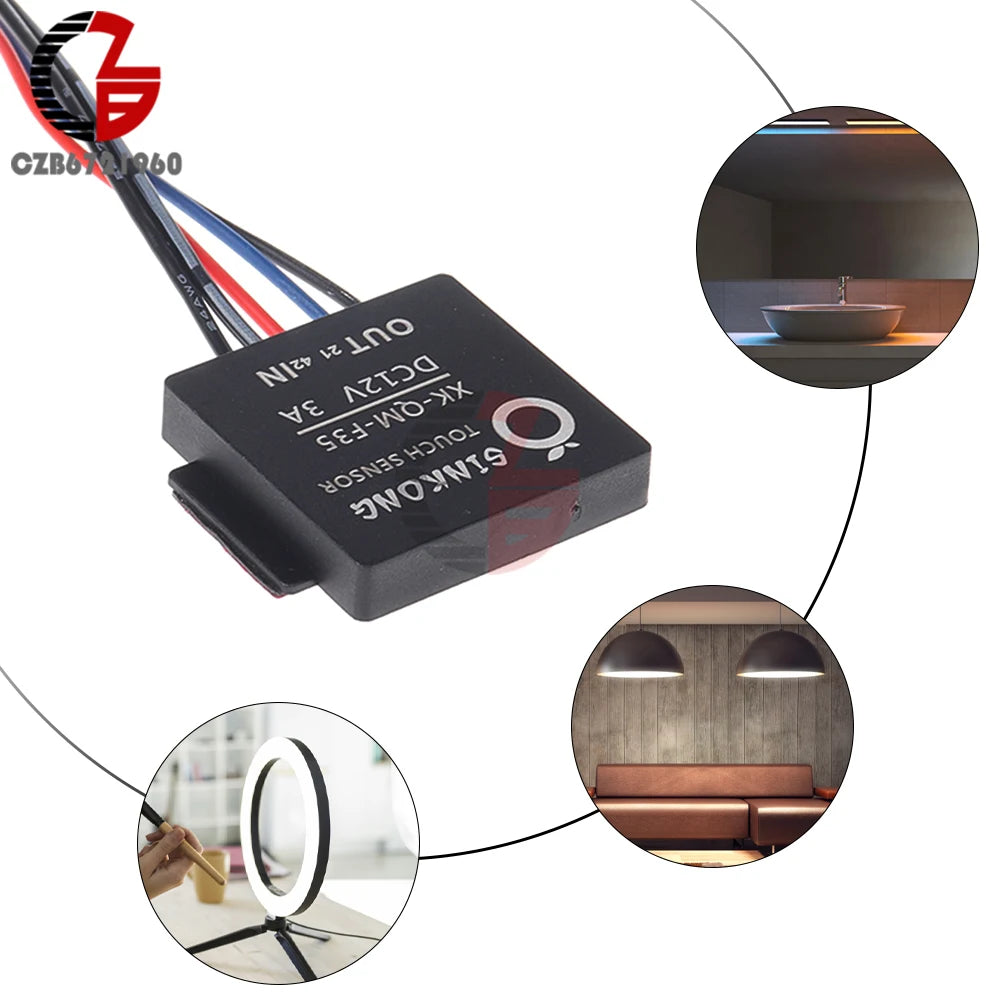 DC 12V 3A Touch Switch Sensor Stepless LED Inductive Dimmer Bathroom Mirror Lamp Dimming Control Switch for Led Light Mirror