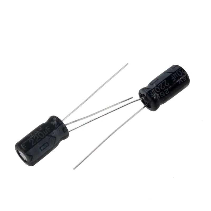20pcs 220uF 25V 220MFD 25WV 25VDC 6*7mm Aluminum Electrolytic Capacitor Radial 220mf25v 220uf25v 25v220mf 25v220uf