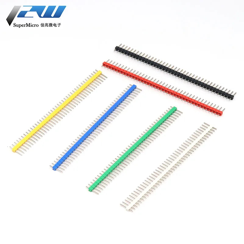 10PCS 1X40Pin Breakable Pin Header 2.54mm Single Row Male Header Connector PCB Pin Strip for Arduino Yellow/Green/White/Black