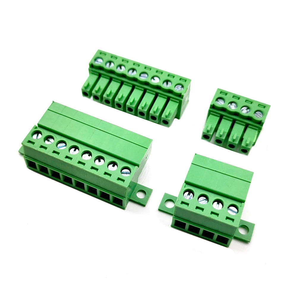 5Sets Solderless Docking Type 15EDG 3.81MM Screw Terminal Block Connector PCB Plug-in Type 15EDGRKC 3.81 Green Terminal Block