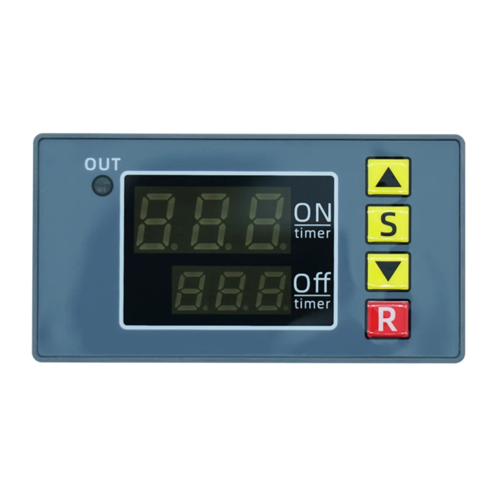 T3231 DC 12V 24V AC 110-220V Digital Time Delay Relay Module Cycle Delay Timer Red Blue Dual Display Timing Relay Switch for Car