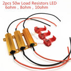 2pcs 25W 50w 6ohm 8ohm 10ohm Load Resistors LED Flash Rate Turn Signals Light Indicator Controllers Brake Running Motorcycle