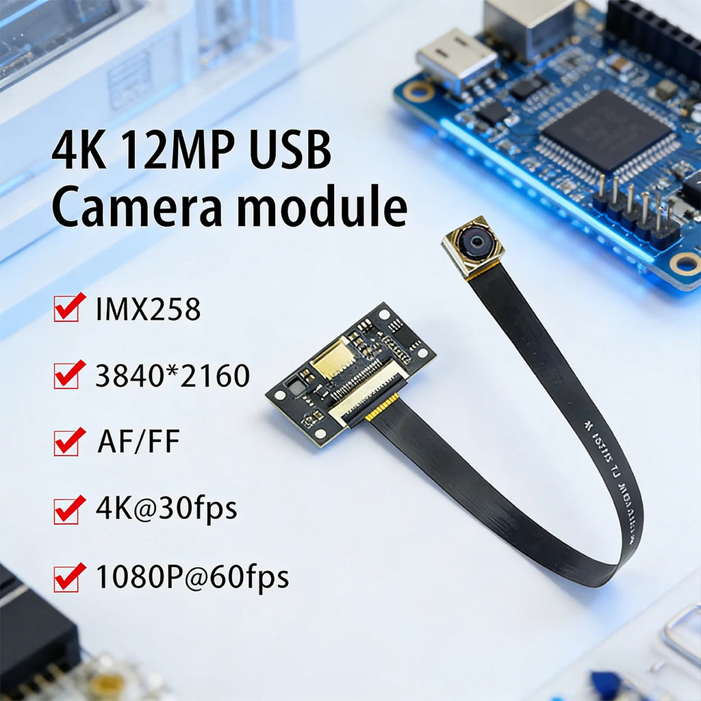 5MP OV5693/12MP IMX258 CMOS 2K/4K 3840×2160 30fps AF/FF USB Camera Module Face Recognition 75 Degrees MJPEG, YUY2