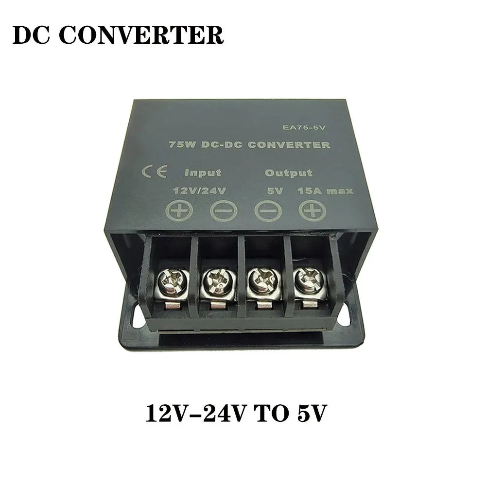 DC 12V 24V to 5V 5A 10A 15A DC DC Converter Step Down Voltage Regulator Buck Converter Car Power Supply Transformer Module