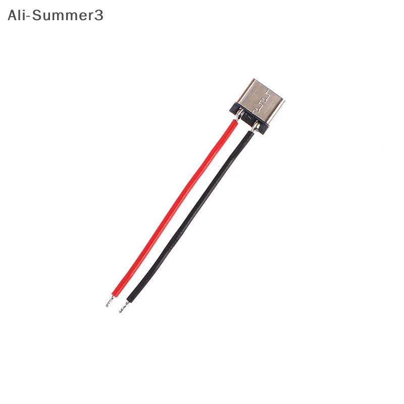 10Pcs Micro USB Type-C 2Pin Horizontal 2P Simple Soldered Female Plug-in Board Quick Charging Connector