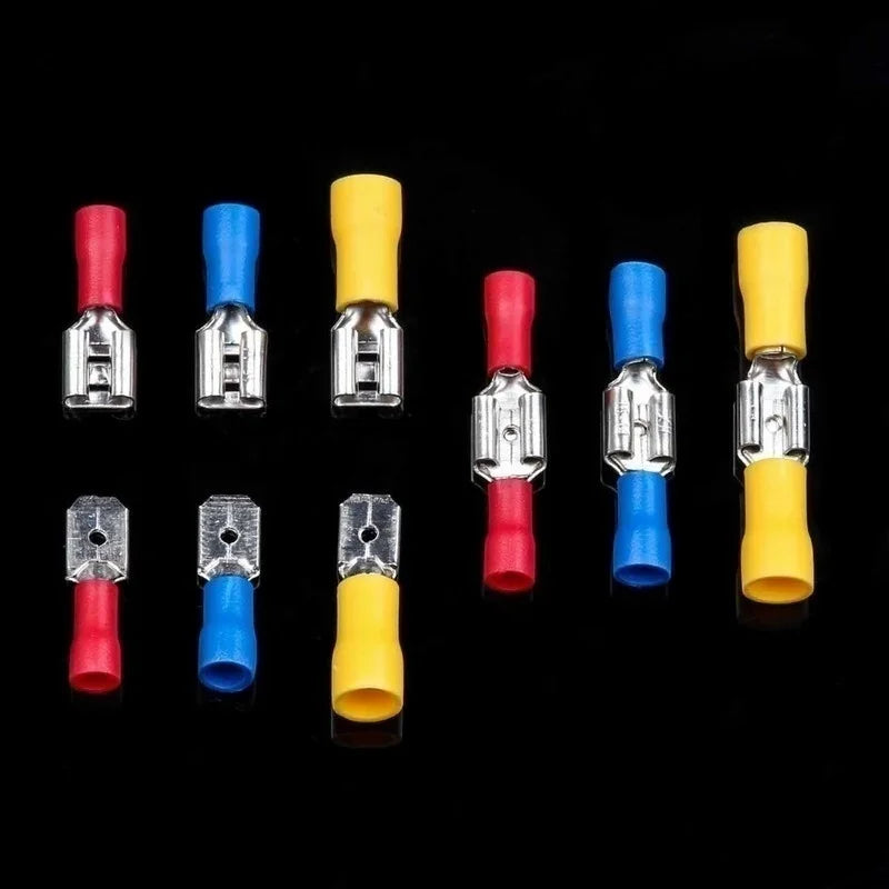 102/280/300/480PCS Insulated Cable Connector Wire Crimp Spatula Butt Ring Fork Kit Ring Lug Rolled Terminal Kit
