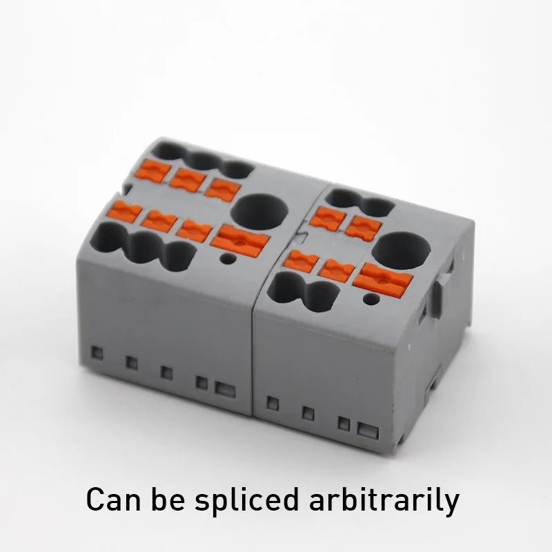 1PC 2.5mm² Plug-in Terminal Block Wire Electrical Cable Connectors Splitter Spliceable DIN-Rail Mounting Junction Box Tool