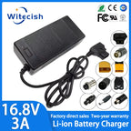 16.8V 3A Li-ion battery charger for 14.4v 14.8v battery 4S 18650 battery pack connector DC5521 gx12 gx16 d-tap xt60 xt90 XLR RCA