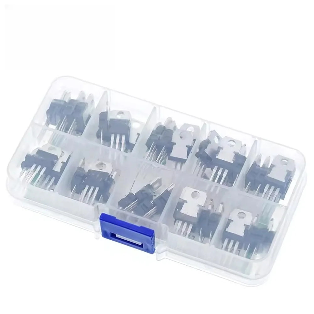IRFZ44N IRF510N IRF540N IRF3205 IRF9540N MOSFET Transistor Kit 50PCS TO-220 Package For High Current Voltage Electronic Circuit