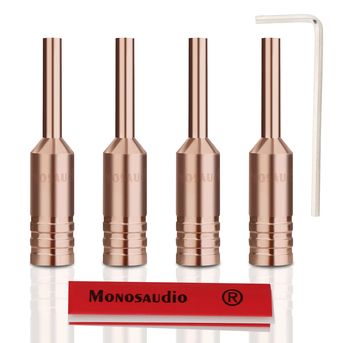 4Pcs Monosaudio Top Selling B80 Pure Copper/Gold/Rhodium Plated Banana Plug Hi-end Grade Adapter Connector Terminal Jack